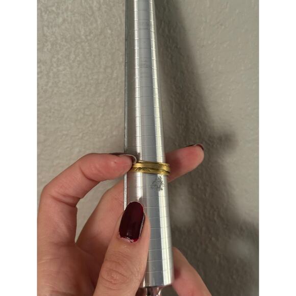 Handmade Brass Fidget Ring w/ Mountain Details & Brass Spinning Band (Size 11.5) - Picture 4 of 6